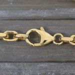 Goldkette als Ankerkette diamantiert in Gelbgold 585 / 14K, 60 cm lang, 3,8 mm breit, Gewicht ca. 42.5 g.