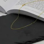 Goldkette als Figarokette diamantiert in Gelbgold 375 / 9K, 45 cm lang, 1,1 mm breit, Gewicht ca. 1.3 g.