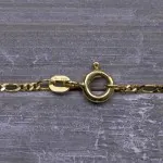 Goldkette als Figarokette diamantiert in Gelbgold 585 / 14K, 40 cm lang, 1,5 mm breit, Gewicht ca. 2.1 g.