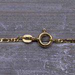 Goldkette als Figarokette diamantiert in Gelbgold 585 / 14K, 50 cm lang, 1,5 mm breit, Gewicht ca. 2.5 g.