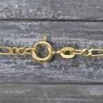 Goldkette als Figarokette diamantiert in Gelbgold 585 / 14K, 50 cm lang, 2,2 mm breit, Gewicht ca. 5.5 g.