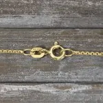 Goldkette als Venezianerkette rund geschlagen in Gelbgold 585 / 14K, 50 cm lang, 1,2 mm breit, Gewicht ca. 4.1 g.