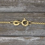 Goldkette als Venezianerkette rund geschlagen in Gelbgold 585 / 14K, 55 cm lang, 1,2 mm breit, Gewicht ca. 4.5 g.