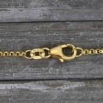 Goldkette als Venezianerkette rund geschlagen in Gelbgold 585 / 14K, 40 cm lang, 1,5 mm breit, Gewicht ca. 5.6 g.