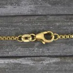 Goldkette als Venezianerkette rund geschlagen in Gelbgold 585 / 14K, 45 cm lang, 1,5 mm breit, Gewicht ca. 6.3 g.