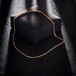 Goldkette als Venezianerkette rund geschlagen in Gelbgold 585 / 14K, 42 cm lang, 2 mm breit, Gewicht ca. 9.7 g.