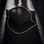 Goldkette als Venezianerkette rund geschlagen in Gelbgold 375 / 9K, 65 cm lang, 2 mm breit, Gewicht ca. 12.8 g.