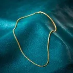 Goldkette als Venezianerkette rund geschlagen in Gelbgold 375 / 9K, 45 cm lang, 2 mm breit, Gewicht ca. 8.9 g.