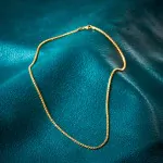 Goldkette als Venezianerkette rund geschlagen in Gelbgold 750 / 18K, 80 cm lang, 2 mm breit, Gewicht ca. 22 g.