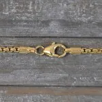Goldkette als Venezianerkette rund geschlagen in Gelbgold 585 / 14K, 42 cm lang, 2 mm breit, Gewicht ca. 9.7 g.