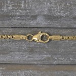 Goldkette als Venezianerkette rund geschlagen in Gelbgold 585 / 14K, 75 cm lang, 2 mm breit, Gewicht ca. 17.4 g.