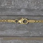 Goldkette als Venezianerkette rund geschlagen in Gelbgold 585 / 14K, 90 cm lang, 2 mm breit, Gewicht ca. 20.9 g.