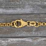 Goldkette als Venezianerkette rund geschlagen in Gelbgold 585 / 14K, 34 cm lang, 2,7 mm breit, Gewicht ca. 13 g.