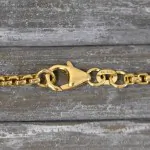 Goldkette als Venezianerkette rund geschlagen in Gelbgold 585 / 14K, 60 cm lang, 2,7 mm breit, Gewicht ca. 23 g.