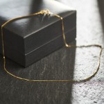 Goldkette als Venezianerkette in Gelbgold 585 / 14K, 80 cm lang, 0,6 mm breit, Gewicht ca. 2.1 g.