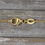 Goldkette als Venezianerkette in Gelbgold 585 / 14K, 36 cm lang, 0,7 mm breit, Gewicht ca. 1.7 g.
