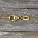 Goldkette als Venezianerkette in Gelbgold 585 / 14 Karat, 45 cm lang, 0.7 mm breit, Gewicht ca. 2 g.
