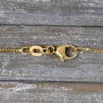 Goldkette als Venezianerkette in Gelbgold 585 / 14K, 42 cm lang, 0.8 mm breit, Gewicht ca. 2.2 g.