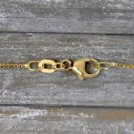 Goldkette als Venezianerkette in Gelbgold 585 / 14K, 60 cm lang, 0.8 mm breit, Gewicht ca. 3.1 g.