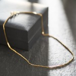 Goldkette als Venezianerkette in Gelbgold 333 / 8K, 38 cm lang, 0,9 mm breit, Gewicht ca. 1.9 g.