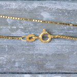 Goldkette als Venezianerkette in Gelbgold 585 / 14K, 40 cm lang, 0,9 mm breit, Gewicht ca. 2.6 g.