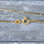 Goldkette als Venezianerkette in Gelbgold 585 / 14K, 40 cm lang, 0,9 mm breit, Gewicht ca. 2.6 g.