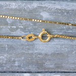 Goldkette als Venezianerkette in Gelbgold 585 / 14K, 60 cm lang, 0,9 mm breit, Gewicht ca. 3.7 g.