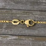 Goldkette als Venezianerkette in Gelbgold 585 / 14K, 45 cm lang, 1,2 mm breit, Gewicht ca. 4.8 g.