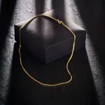 Goldkette als Venezianerkette in Gelbgold 585 / 14K, 42 cm lang, 1,4 mm breit, Gewicht ca. 6.1 g.