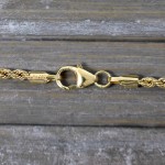 Armband als Kordelkette hohl in Gelbgold 585 / 14K, 18,5 cm lang, 2,1 mm breit, Gewicht ca. 1.4 g.