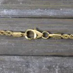 Goldkette als Kordelkette hohl in Gelbgold 585 / 14 Karat, 70 cm lang, 2,1 mm breit, Gewicht ca. 2,8 g.