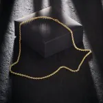 Goldkette als Kordelkette hohl in Gelbgold 585 / 14K, 45 cm lang, 2,7 mm breit, Gewicht ca. 4.8 g.