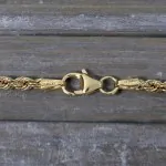 Goldkette als Kordelkette hohl in Gelbgold 585 / 14K, 42 cm lang, 2,7 mm breit, Gewicht ca. 4.5 g.