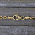 Goldkette als Kordelkette hohl in Gelbgold 585 / 14 Karat, 65 cm lang, 2.7 mm breit, Gewicht ca. 6,9 g.