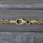 Goldkette als Kordelkette hohl in Gelbgold 585 / 14 Karat, 65 cm lang, 2.7 mm breit, Gewicht ca. 6,9 g.