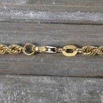 Goldkette als Kordelkette hohl in Gelbgold 585 / 14K, 45 cm lang, 3.3 mm breit, Gewicht ca. 5.8 g.