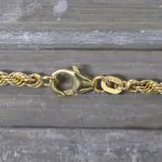 Goldkette als Kordelkette hohl in Gelbgold 585 / 14K, 65 cm lang, 3,3 mm breit, Gewicht ca. 10.7 g.