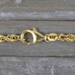 Goldkette als Kordelkette hohl in Gelbgold 585 / 14 Karat, 90 cm lang, 3.8 mm breit, Gewicht ca. 19,9 g.
