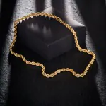 Goldkette als Kordelkette hohl in Gelbgold 585 / 14K, 50 cm lang, 5,4 mm breit, Gewicht ca. 21.6 g.