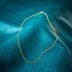 Goldkette als S-Panzerkette in Gelbgold 585 / 14K, 36 cm lang, 1,3 mm breit, Gewicht ca. 1.8 g.