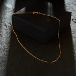 Goldkette als Ankerkette diamantiert in Gelbgold 750 / 18K, 50 cm lang, 1,3 mm breit, Gewicht ca. 3.6 g.