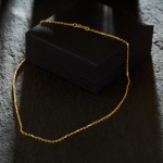 Goldkette als Ankerkette diamantiert in Gelbgold 585 / 14K, 50 cm lang, 1,9 mm breit, Gewicht ca. 7 g.