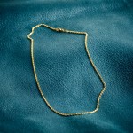 Goldkette als Ankerkette diamantiert in Gelbgold 750 / 18K, 70 cm lang, 1,9 mm breit, Gewicht ca. 11.5 g.