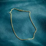 Goldkette als Ankerkette diamantiert in Gelbgold 750 / 18K, 80 cm lang, 1,9 mm breit, Gewicht ca. 14 g.