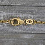 Goldkette als Ankerkette diamantiert in Gelbgold 750 / 18K, 50 cm lang, 1,9 mm breit, Gewicht ca. 8.4 g.