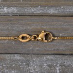 Goldkette als Panzerkette flach in Gelbgold 750 / 18K, 40 cm lang, 1,1 mm breit, Gewicht ca. 2.1 g.