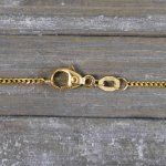 Goldkette als Panzerkette flach in Gelbgold 750 / 18K, 38 cm lang, 1,2 mm breit, Gewicht ca. 2.6 g.