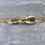 Goldkette als Panzerkette flach in Gelbgold 750 / 18K, 90 cm lang, 1,4 mm breit, Gewicht ca. 7.6 g.
