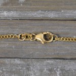 Goldkette als Panzerkette flach in Gelbgold 750 / 18K, 36 cm lang, 1,7 mm breit, Gewicht ca. 4.4 g.