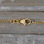 Goldkette als Panzerkette flach in Gelbgold 750 / 18K, 38 cm lang, 1,7 mm breit, Gewicht ca. 4.7 g.